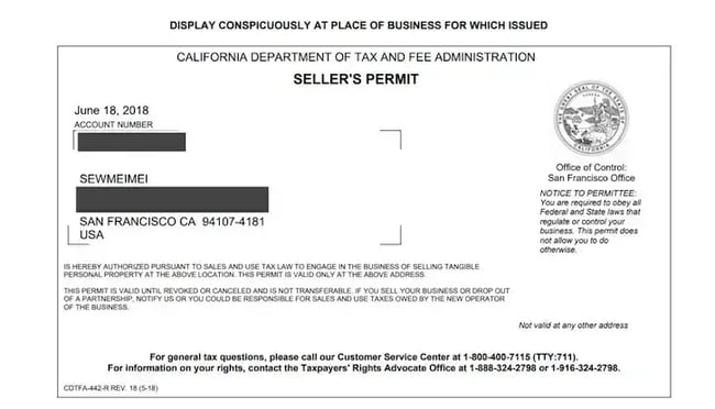 sellers permit example